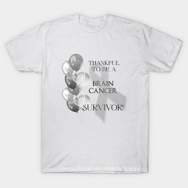 Brain Cancer Survivor Support T-Shirt by allthumbs